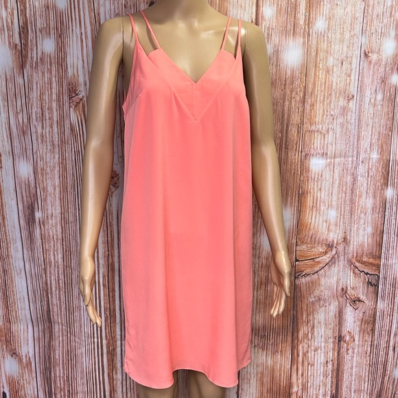 CeCe Strappy Coral Shift Dress - Picture 1 of 9